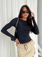 Women's Long Sleeved T-Shirt Spring And Autumn Solid Color Slim Fit Pullover Women's Basic T-Shirt Y2k Clothes Street Wear A&S Collection