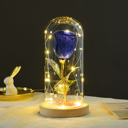 Valentines Day Gift  For Girlfriend Eternal Rose Flowers LED Light In Glass Cover Day Wedding Decoration Favors Mother Day Female Gift  Gift A&S Collection