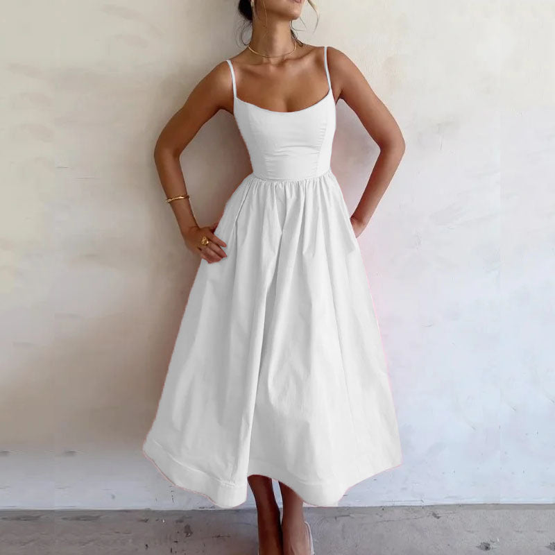 Fresh Solid Color Suspender Dress - Perfect for Sweet and Sexy Summer Style! CJ