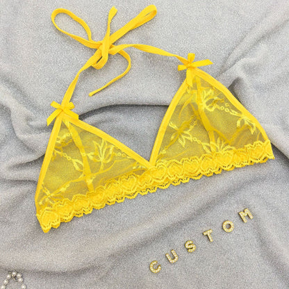 Custom Lingerie Set For Women Thong Panties Bra Set With Name Rhinestone Customized Thongs Personalized G-String Jewelry Gift CJ