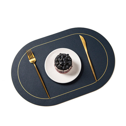 Elegant Double-sided Leather Mat: Thickened, Anti-Skid, and Heat-Resistant - Perfect for Protecting Your Table and Enhancing Dining Experiences A&S Collection