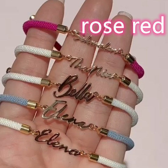 Personalized Colorful Rope Chain Custom Name Bracelet Personalized Adjustable Name Jewelry For Girls A&S Collection