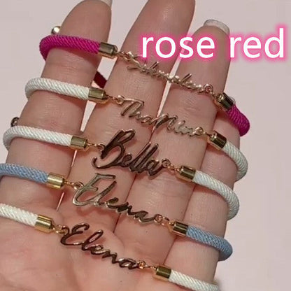 Personalized Colorful Rope Chain Custom Name Bracelet Personalized Adjustable Name Jewelry For Girls A&S Collection