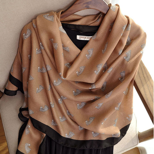 Elegant Korean cotton-hemp scarf with thin, warm neck collar, perfect for high-end spring and autumn style A&S Collection