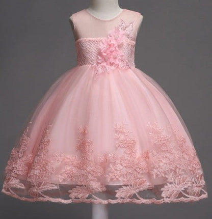 Elegant pink dress with floral embroidery, perfect for special occasions A&S Collection