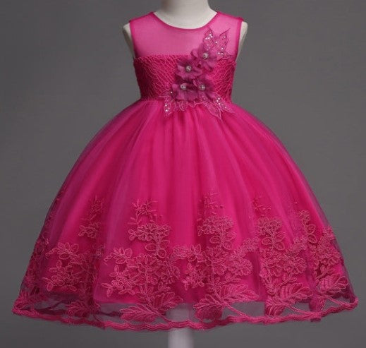 Elegant pink dress with floral embroidery, perfect for special occasions A&S Collection