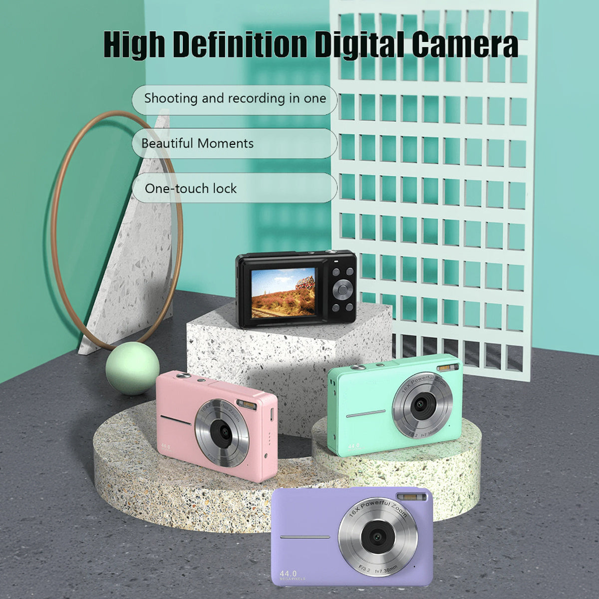 Mini Digital Camera Children's HD Digital Camera Student Mini Digital Camera Boys And Girls Christmas Birthday Gift Children's Entry-level Camera A&S Collection