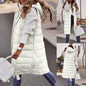 Solid color hooded single breasted medium long cotton-padded vest slim temperament cardigan coat top Hypersku