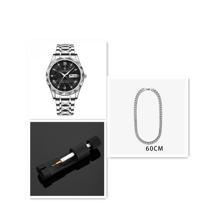 Men's Waterproof Double Calendar Luminous Quartz Watch A&S Collection