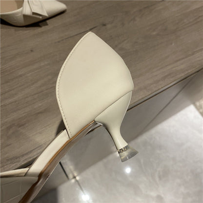 Elegant White French High Heels: Perfect for Weddings and Special Moments CJ
