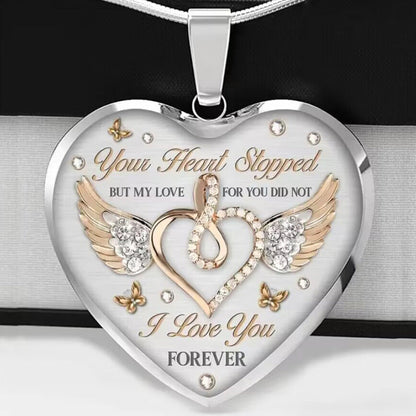New drop glue peach heart necklace for your love never stops letter collar trend elegant women's style A&S Collection