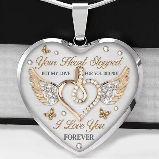 New drop glue peach heart necklace for your love never stops letter collar trend elegant women's style A&S Collection