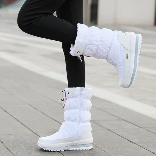 Winter New Plus Velvet Thick Cotton Shoes Thermal Middle Tube Waterproof Non-slip Boots A&S Collection