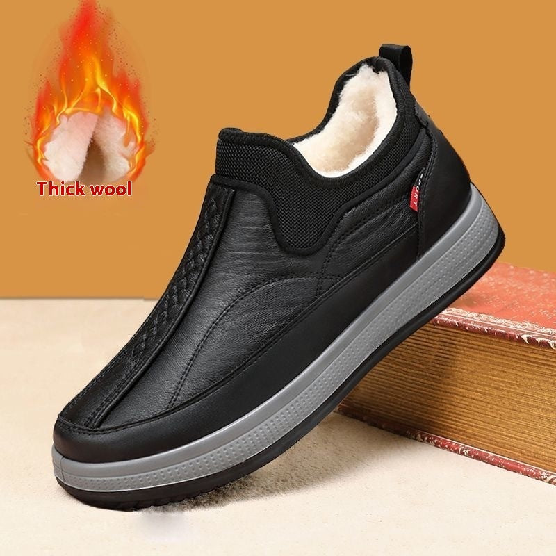 Winter Warm Fleece Snow Boots Round-toed Platform Ankle Boot Fashion Simple Non-slip Flat Cotton Shoes Men A&S Collection
