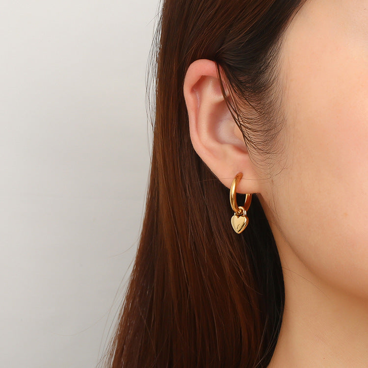 Titanium steel love round line earrings stainless steel earrings  version fashion simple earbone le sales A&S Collection