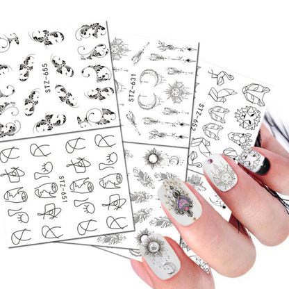 DIY nail 24 small decals Hypersku