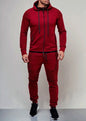 Suit Foreign trade cross-border men's leisure sports long sleeve suit pure color cardigan hoodie pants two pieces A&S Collection