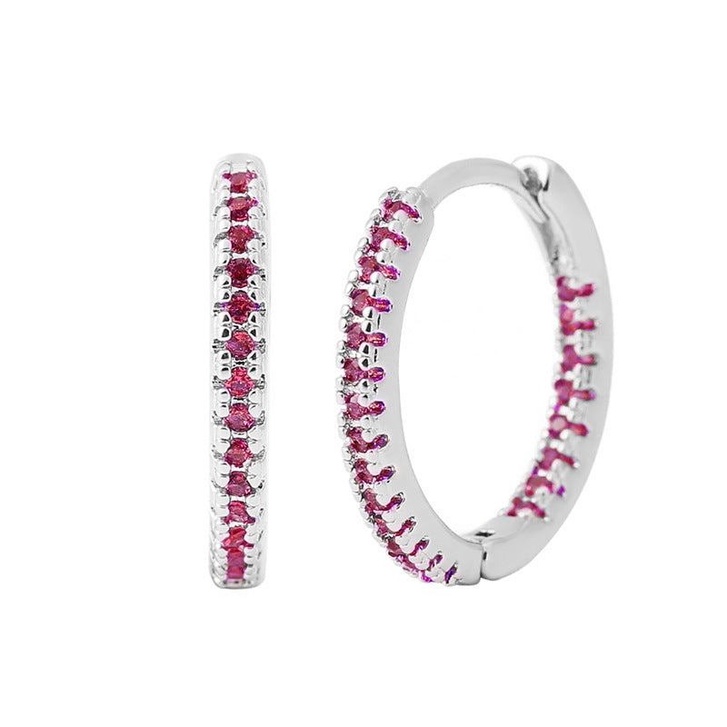 Elegant Multicolor Zircon Circle Ear Clip Earrings for Women – Perfect Fashion Accessory for Any Occasion CJ