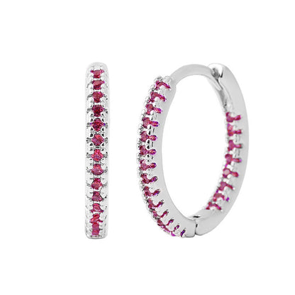 Elegant Multicolor Zircon Circle Ear Clip Earrings for Women – Perfect Fashion Accessory for Any Occasion CJ