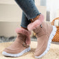 New Snow Boots Winter Warm Thickened Solid Color Plush Ankle Boots With Buckle Design Plus Velvet Flat Shoes For Women A&S Collection