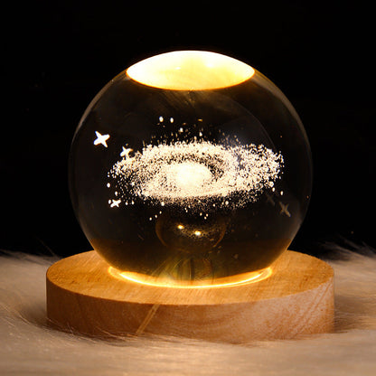 Luminous Starry Sky And Planets Moon Moon Crystal Ball Small Night Lamp Projection Ambience Light Creative Gift New Strange Gift A&S Collection