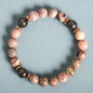 Fashion New Haematite Spacer Natural Stone Powder Zebra Beaded Bracelet CJ