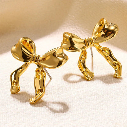 Bow Earrings Simple Style Fashionable And Versatile Earrings CJ
