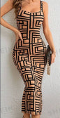 Allover Geo Print Tank Bodycon Dress CJ