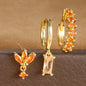 New 18K square le earrings Fashion zircon earrings jewelry three sets of earrings A&S Collection
