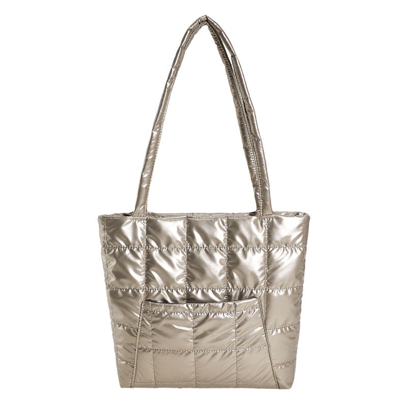 Plaid cloud tote: large, chic commuter bag. A&S Collection