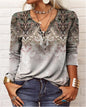 Women's Long Sleeve Printed Ethnic Fashion T-shirt
