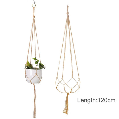 Hanging Plant Handmade Macrame Plant Hanger Flower Pot Planter Hanger Wall Decor Courtyard Garden Hanging Planter Hanging Basket A&S Collection