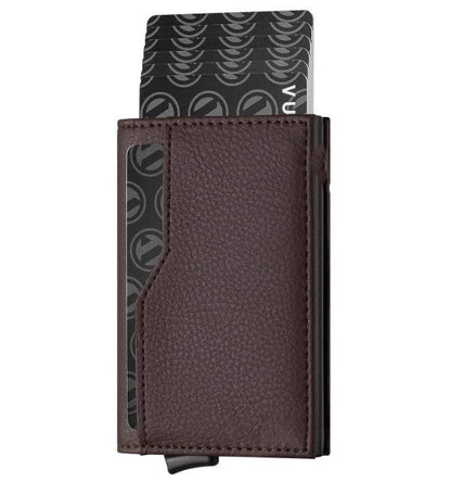 Credit Card Case With Double Id Window Rfid Blocking Automatic Leather Up Wallet A&S Collection