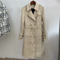 Autumn/winter quality top fashion metal lion buckle double breasted belt long trench coat A&S Collection