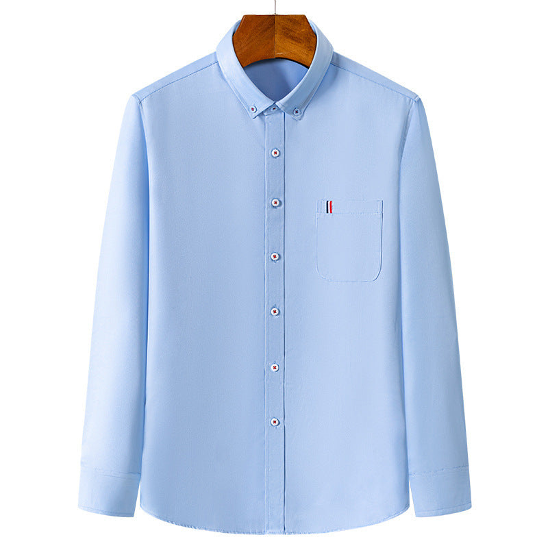 Men's long-sleeved shirt Korean version trend slim youth white shirt men's pointed neck inch shirt A&S Collection
