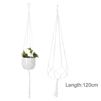 Hanging Plant Handmade Macrame Plant Hanger Flower Pot Planter Hanger Wall Decor Courtyard Garden Hanging Planter Hanging Basket A&S Collection