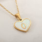 26 Letter Heart-shaped Necklace White Shell Love Clavicle Chain Fashion Personalized Necklace For Women Jewelry Valentine's Day A&S Collection