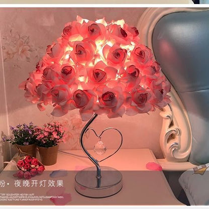 Creative Simple European Table Lamp Bedroom Bedside Rose A&S Collection