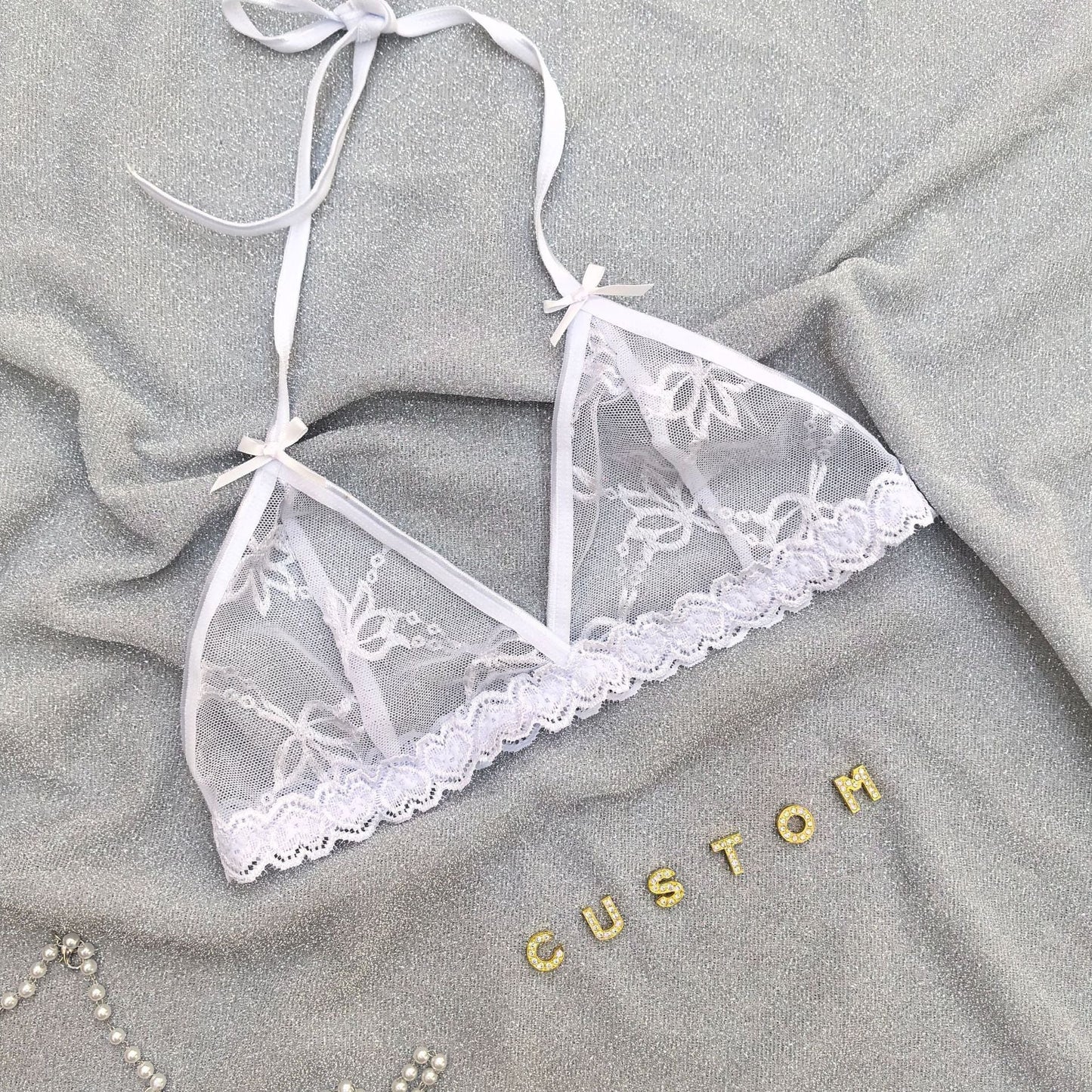 Custom Lingerie Set For Women Thong Panties Bra Set With Name Rhinestone Customized Thongs Personalized G-String Jewelry Gift CJ