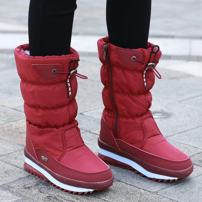 Winter New Plus Velvet Thick Cotton Shoes Thermal Middle Tube Waterproof Non-slip Boots A&S Collection