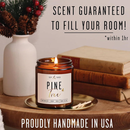 Pine Scented Candle - Natural Home Fragrance for Relaxation & Cozy Ambiance CJ