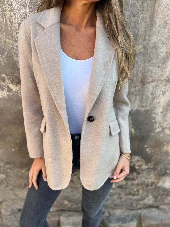 Ins Button Lapel Short Blazer Winter Fashion Commuter Jacket Outwear Women's Clothing A&S Collection