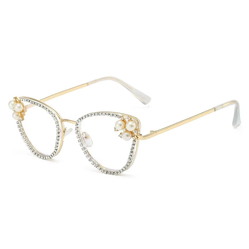 Newest Cat Eye Anti Blue Light Luxury Diamond Glasses Wholesale Manufactures Blue Light Glasses Lens A&S Collection