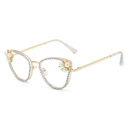Newest Cat Eye Anti Blue Light Luxury Diamond Glasses Wholesale Manufactures Blue Light Glasses Lens A&S Collection