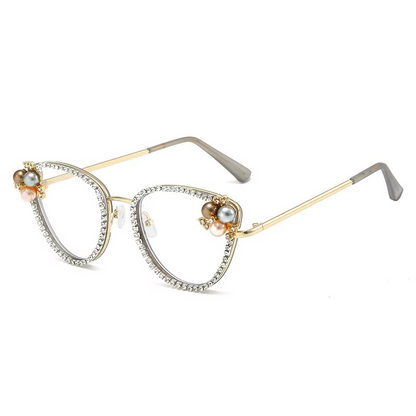 Newest Cat Eye Anti Blue Light Luxury Diamond Glasses Wholesale Manufactures Blue Light Glasses Lens A&S Collection