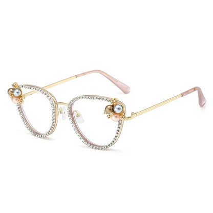 Newest Cat Eye Anti Blue Light Luxury Diamond Glasses Wholesale Manufactures Blue Light Glasses Lens A&S Collection