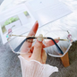Lunette De Soleil Luxury Rhinestone Sun Glasses Female Shades Cutting Lens Rimless Sunglasses A&S Collection