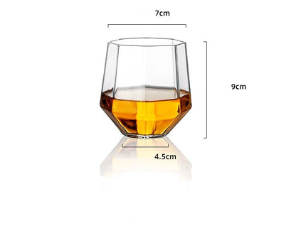 Whiskey Wine Set Suit Diamond Type Wine Bottle Wine Glass Borosilicate Glass Wine Pourer Kitchen Gadgets A&S Collection