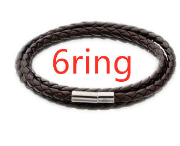 Personalized Mens Braided Genuine Leather Bracelet Stainless Steel Custom Beads Name Charm Bracelet For Men With Family Names A&S Collection