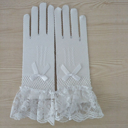 1 pair Knitted stretch mesh gloves A&S Collection